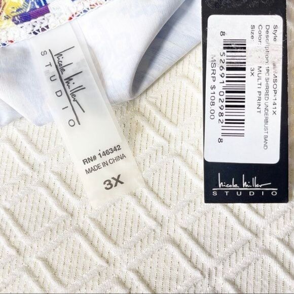 Nicole Miller Paisley Halter One Piece Swimsuit Plus Size 3X - Picture 8 of 8